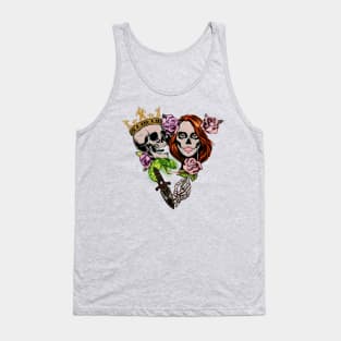 skeleton couple with roses Tank Top